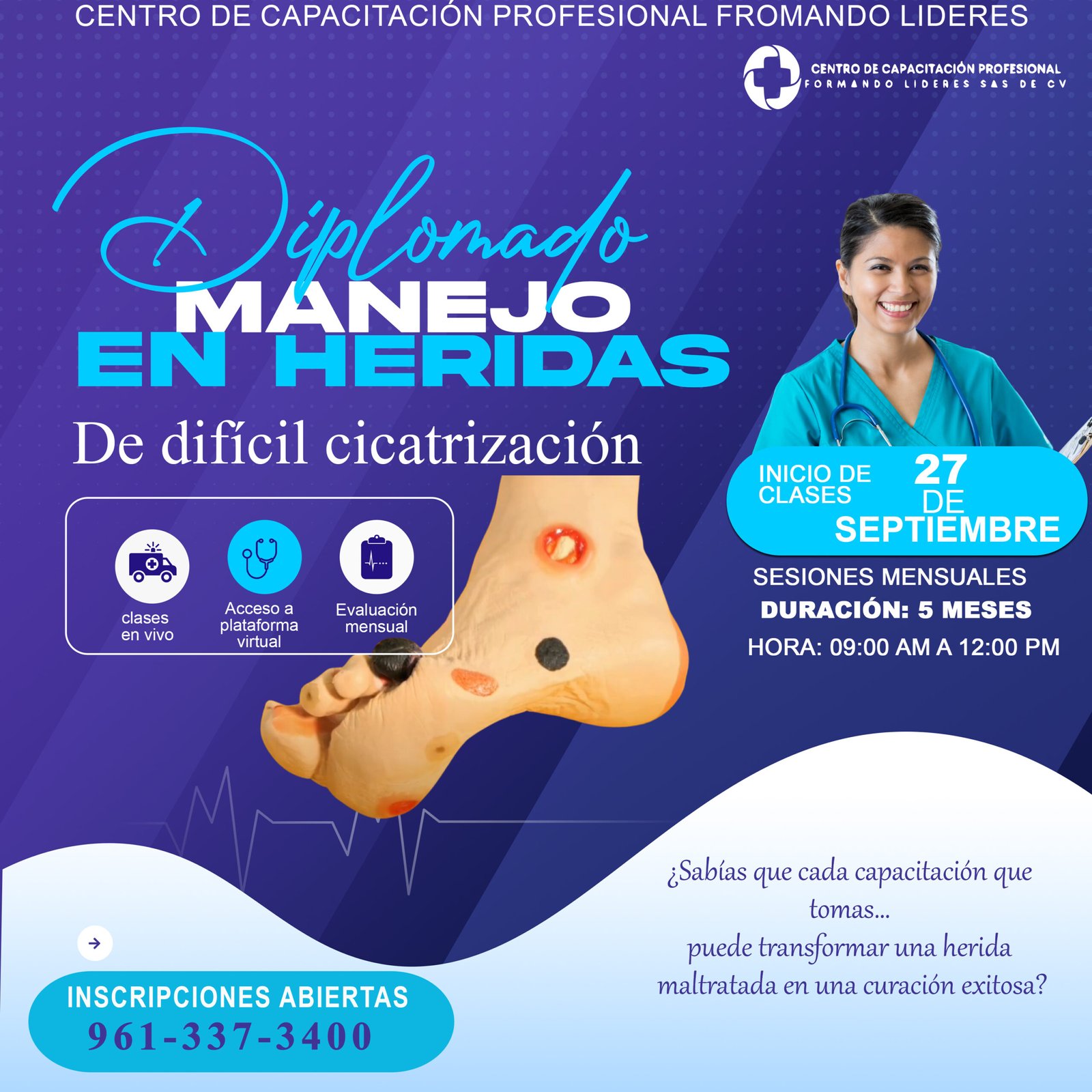 DIPLOMADO SEPTIEMBRE – Auxiliar en la prevención y atención de las lesiones de la piel de la persona con dependencia al cuidado