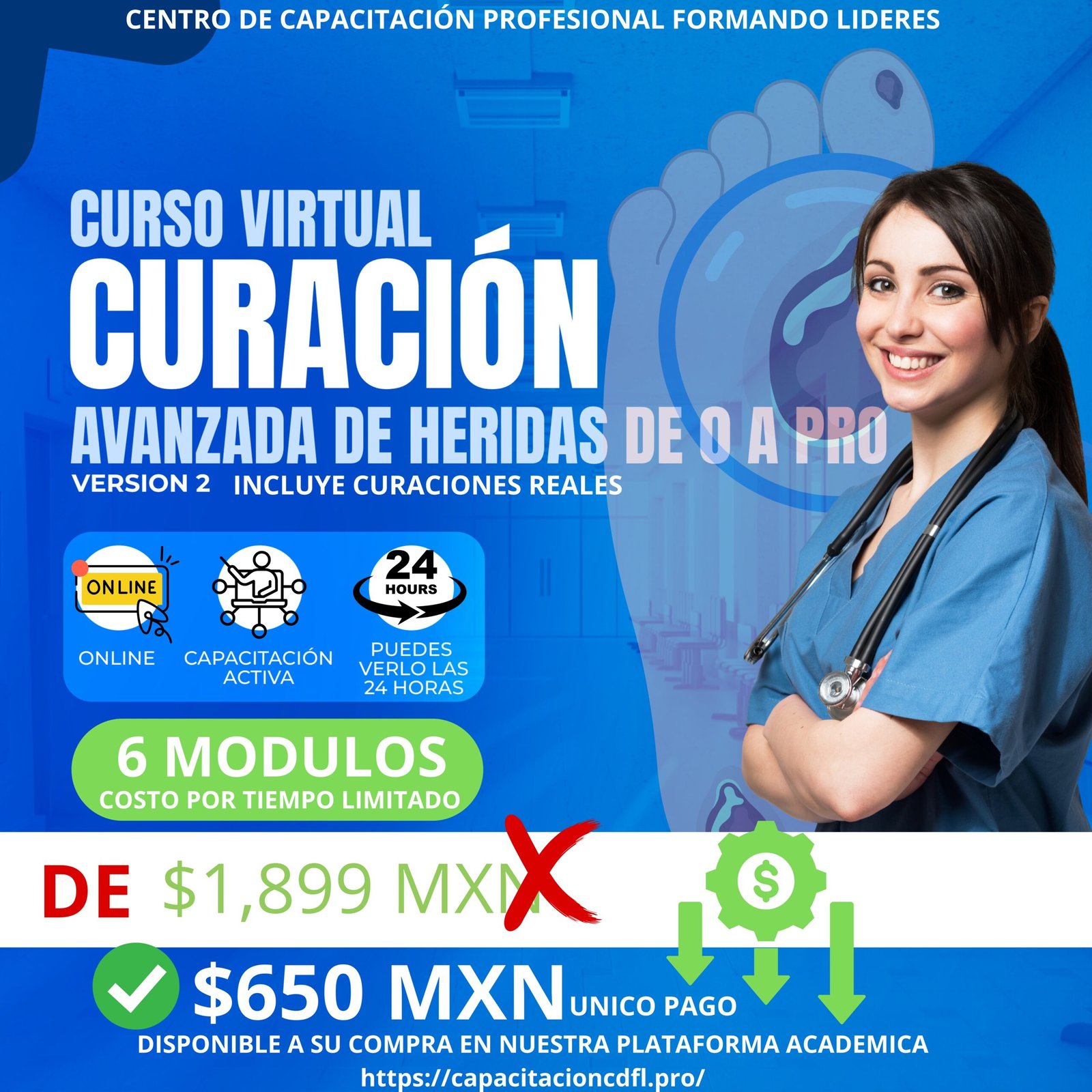 Curación avanzada en heridas desde lo básico a lo avanzado – con curaciones incluidas