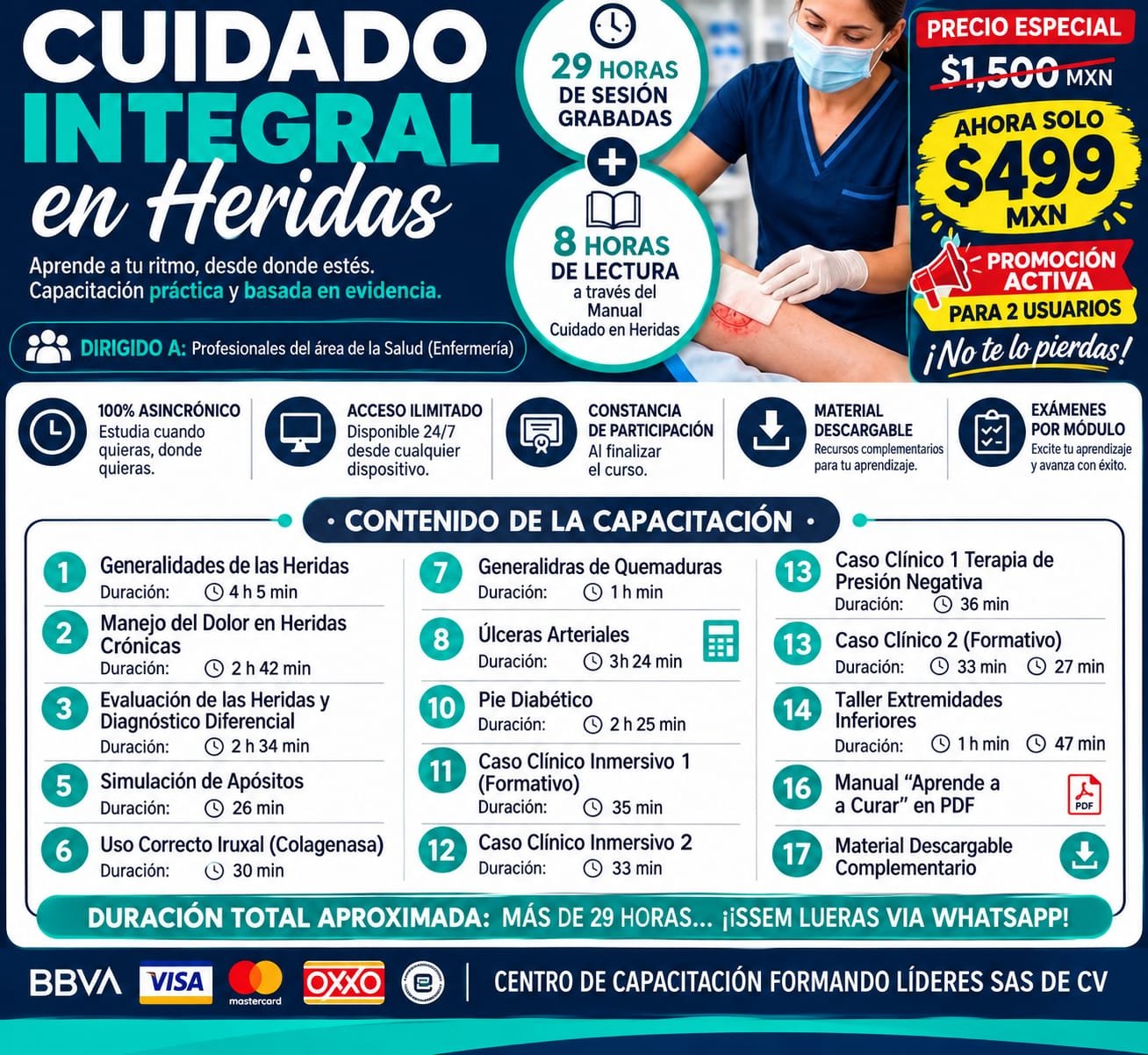 Capacitación en Cuidado Integral de Heridas asincronica